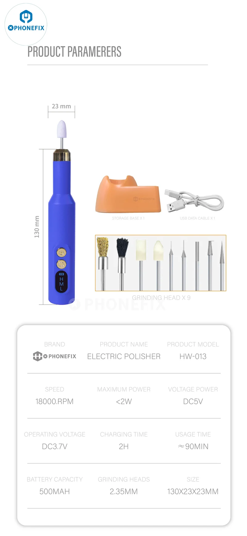 Stylo de polissage PHONEFIX pour PCB PCB, retrait de puce BGA, réparation