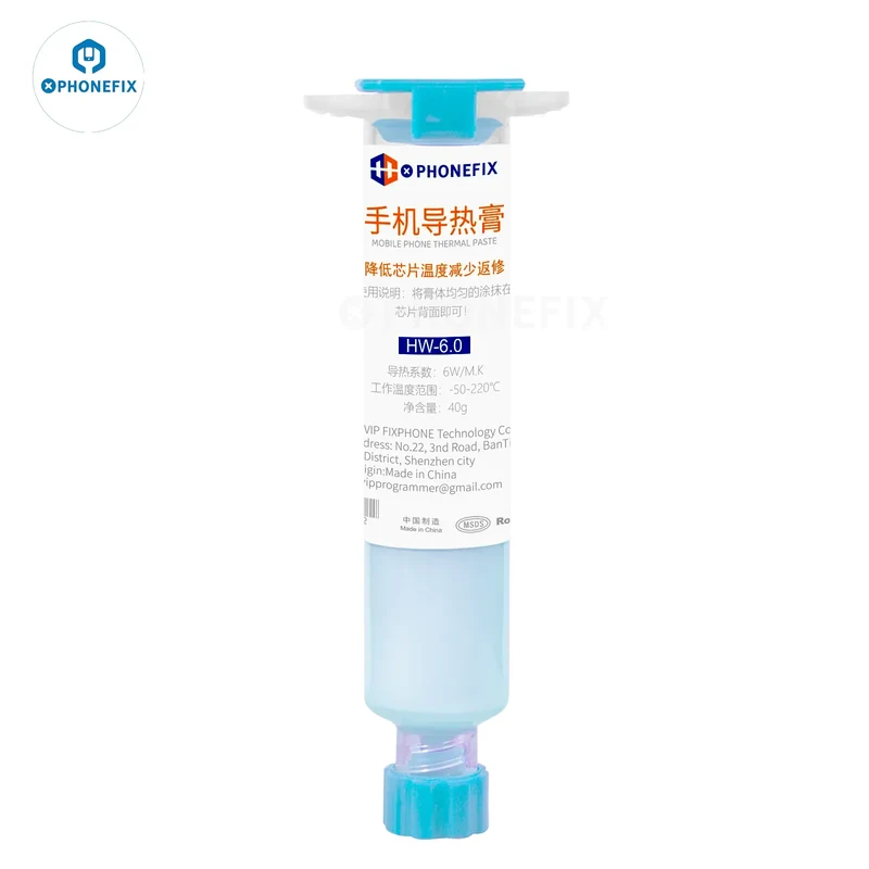 PHONEFIX Pâte thermique pour puce, téléphone, ordinateur portable, CPU, dissipateur thermique, graisse