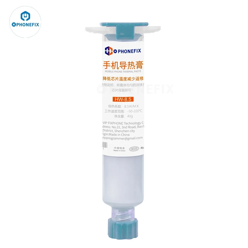 PHONEFIX Pâte thermique pour puce, téléphone, ordinateur portable, CPU, dissipateur thermique, graisse