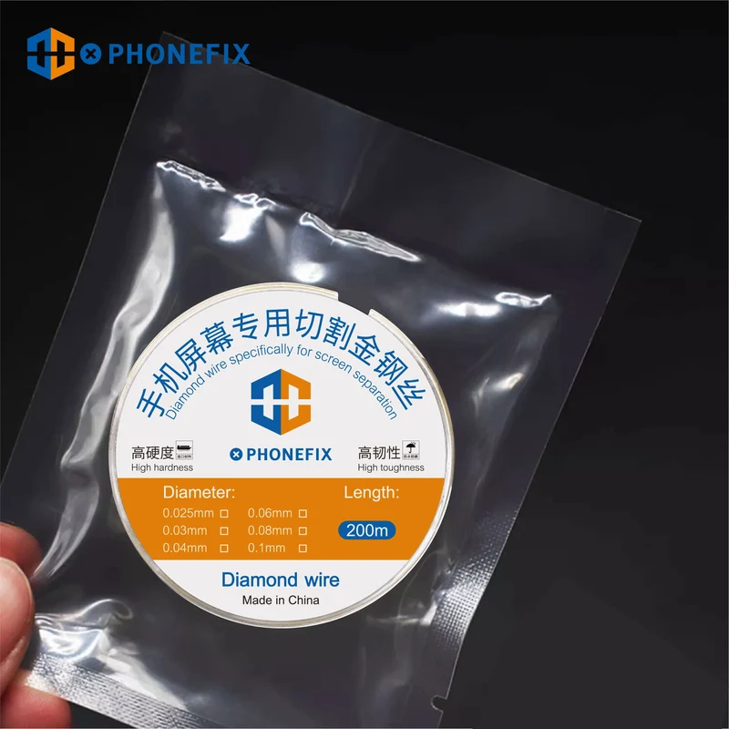 Fil de coupe en acier haute dureté PHONEFIX pour séparer l'écran du téléphone