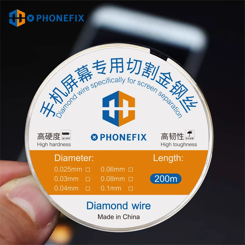 Fil de coupe en acier haute dureté PHONEFIX pour séparer l'écran du téléphone