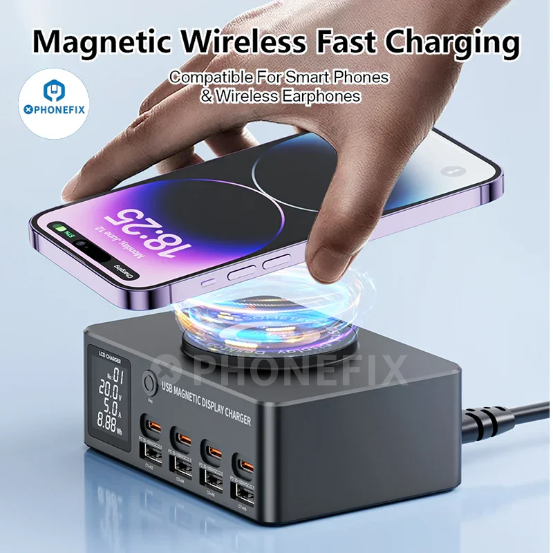 Chargeur USB Type-C PD 140 W i-Charger avec support magnétique sans fil