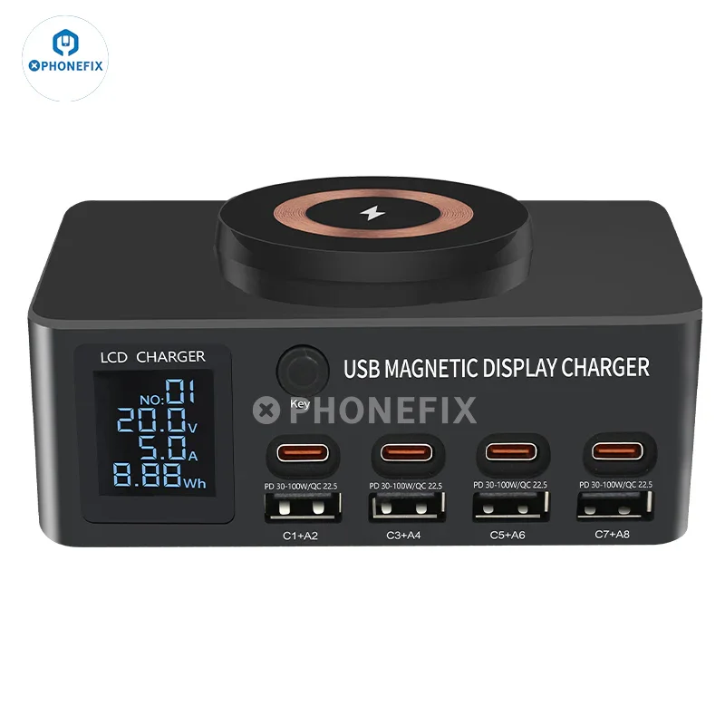 Chargeur USB Type-C PD 140 W i-Charger avec support magnétique sans fil