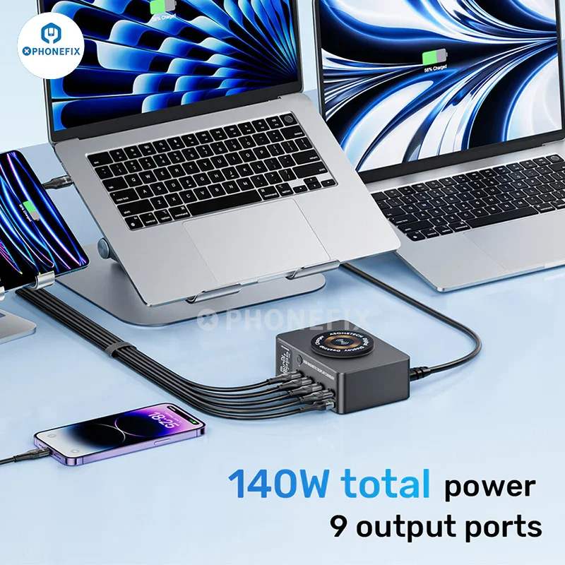 Chargeur USB Type-C PD 140 W i-Charger avec support magnétique sans fil