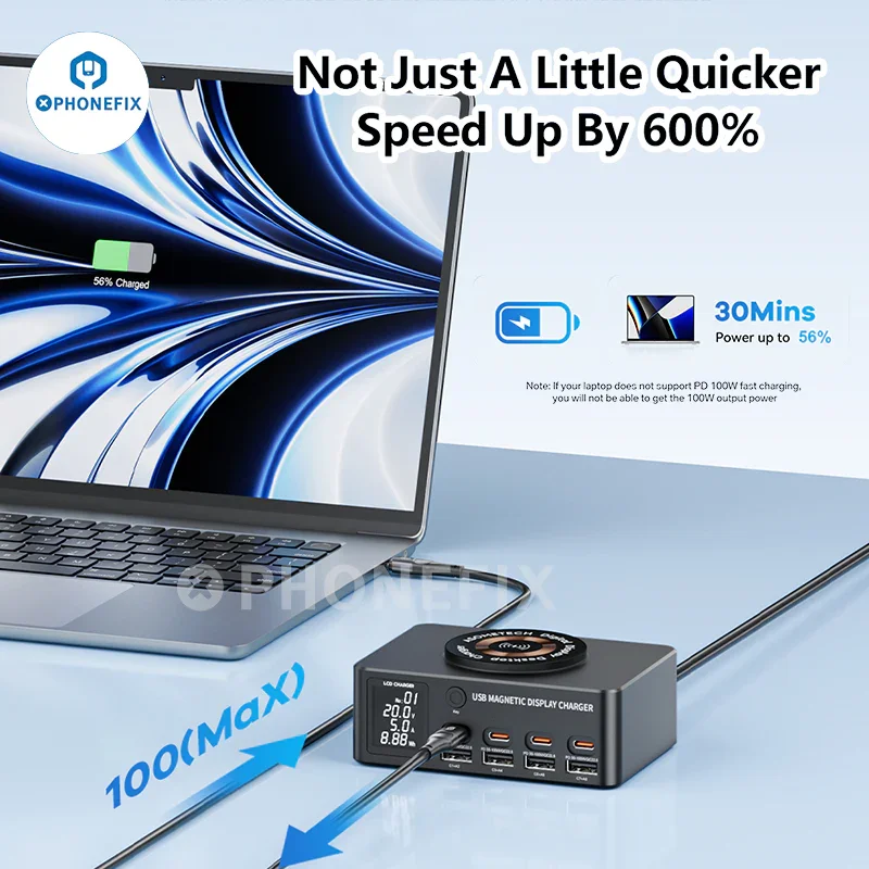 Chargeur USB Type-C PD 140 W i-Charger avec support magnétique sans fil