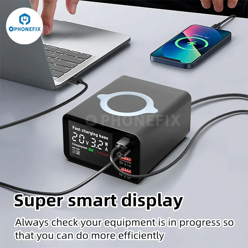 Station de charge USB Type-C i-Desktop 110 W avec chargement sans fil