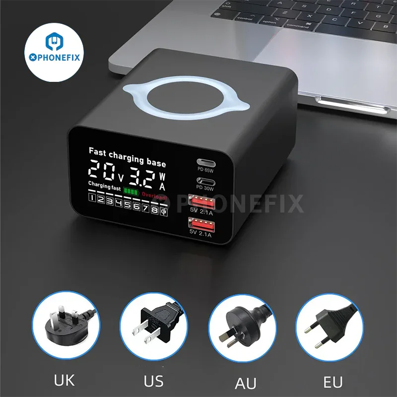 Station de charge USB Type-C i-Desktop 110 W avec chargement sans fil