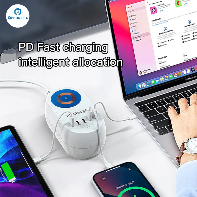 Chargeurs rapides sans fil numériques multiports i-Travel 140 W 5 ports PD GaN
