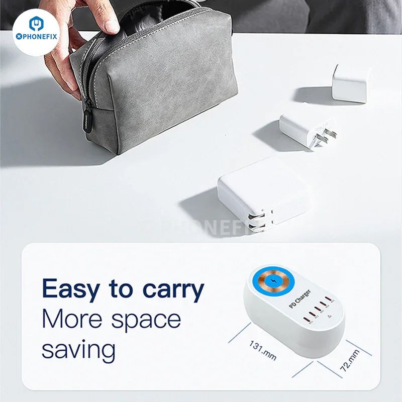 Chargeurs rapides sans fil numériques multiports i-Travel 140 W 5 ports PD GaN