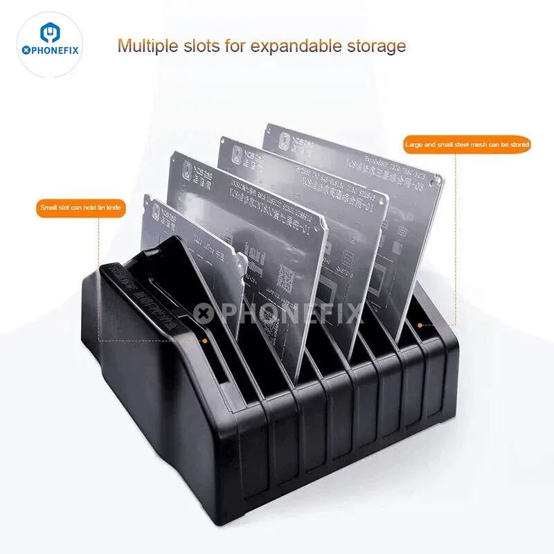 Boîte de rangement pour pochoir de reballage BGA, outil de placement de treillis métallique