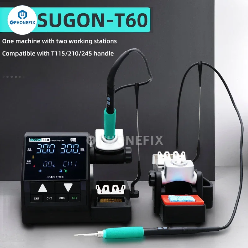 Station de soudage Sugon T60 avec rallonge TJ8, poignée T210, T245 et T115