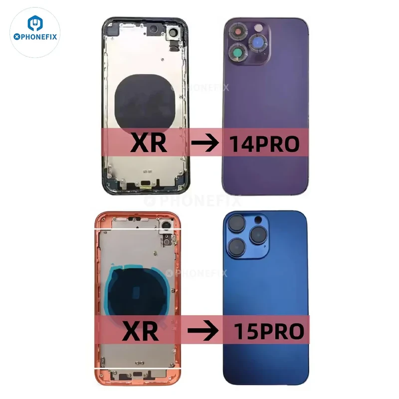 Boîtier arrière d'iPhone XR à monter soi-même pour iPhone 14 Pro/15 Pro