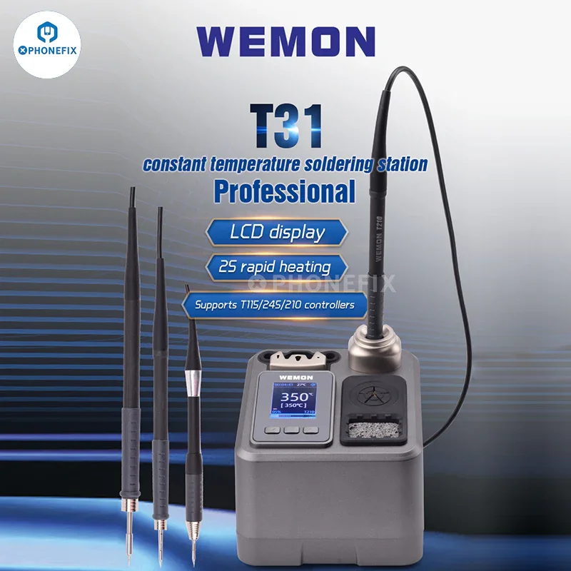 Station de soudage WEMON T31 compatible avec les fers C115, C210 et C245