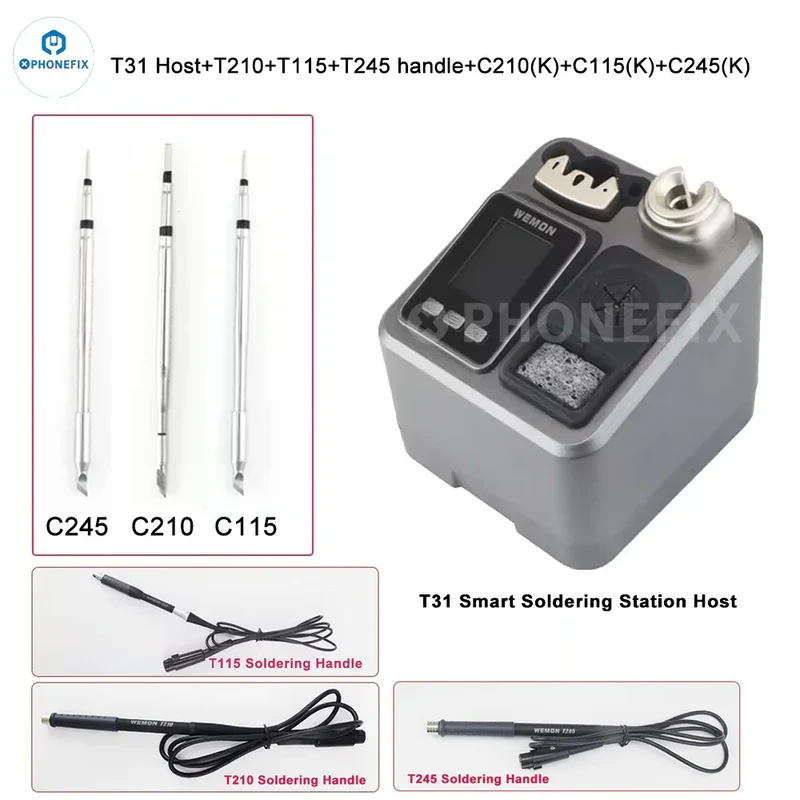 Station de soudage WEMON T31 compatible avec les fers C115, C210 et C245