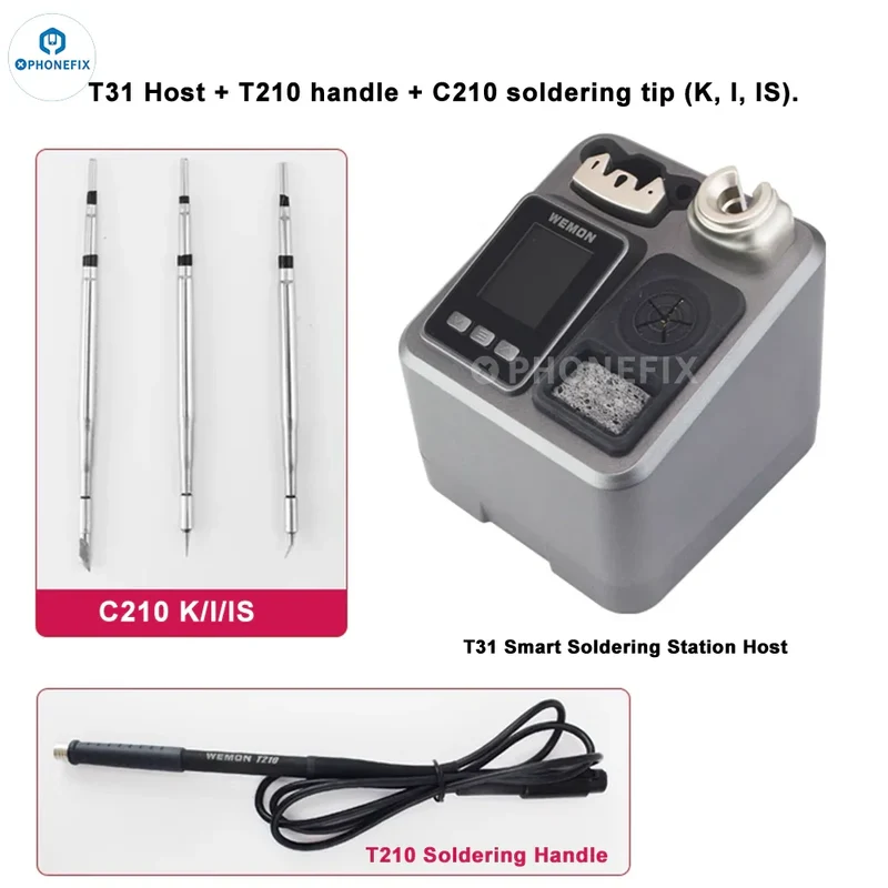 Station de soudage WEMON T31 compatible avec les fers C115, C210 et C245