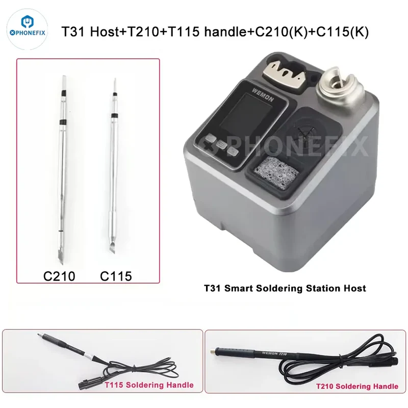 Station de soudage WEMON T31 compatible avec les fers C115, C210 et C245