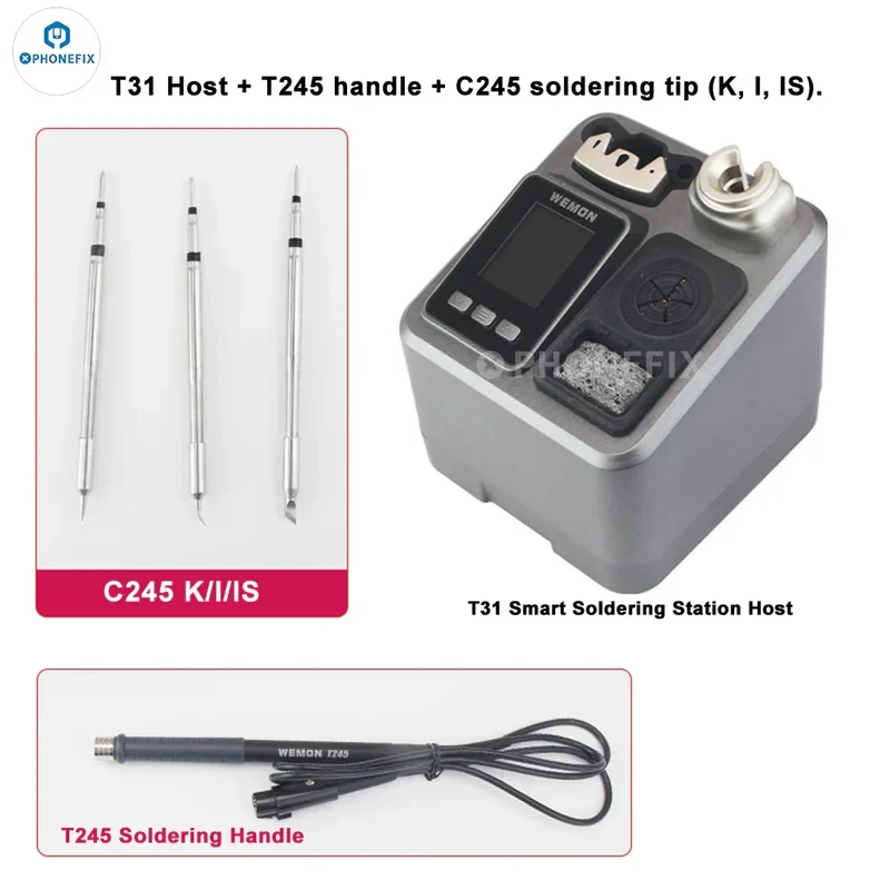 Station de soudage WEMON T31 compatible avec les fers C115, C210 et C245