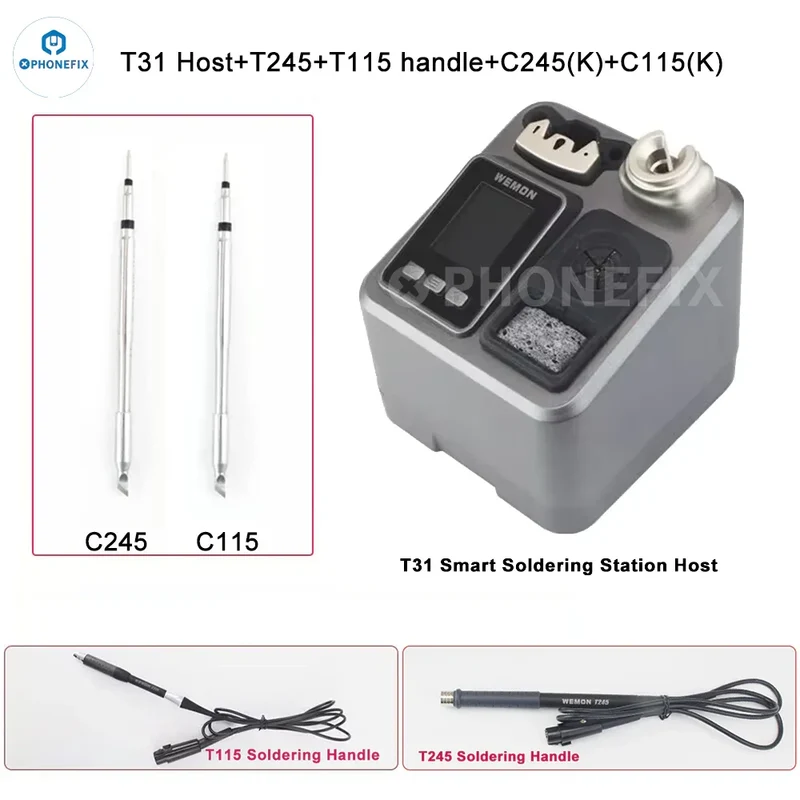 Station de soudage WEMON T31 compatible avec les fers C115, C210 et C245