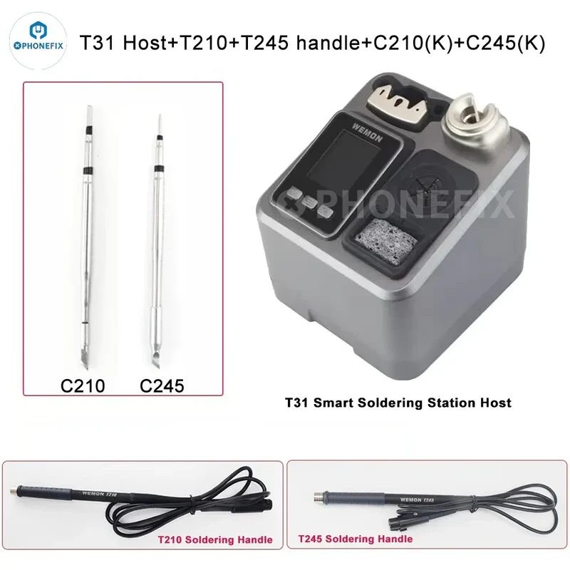 Station de soudage WEMON T31 compatible avec les fers C115, C210 et C245