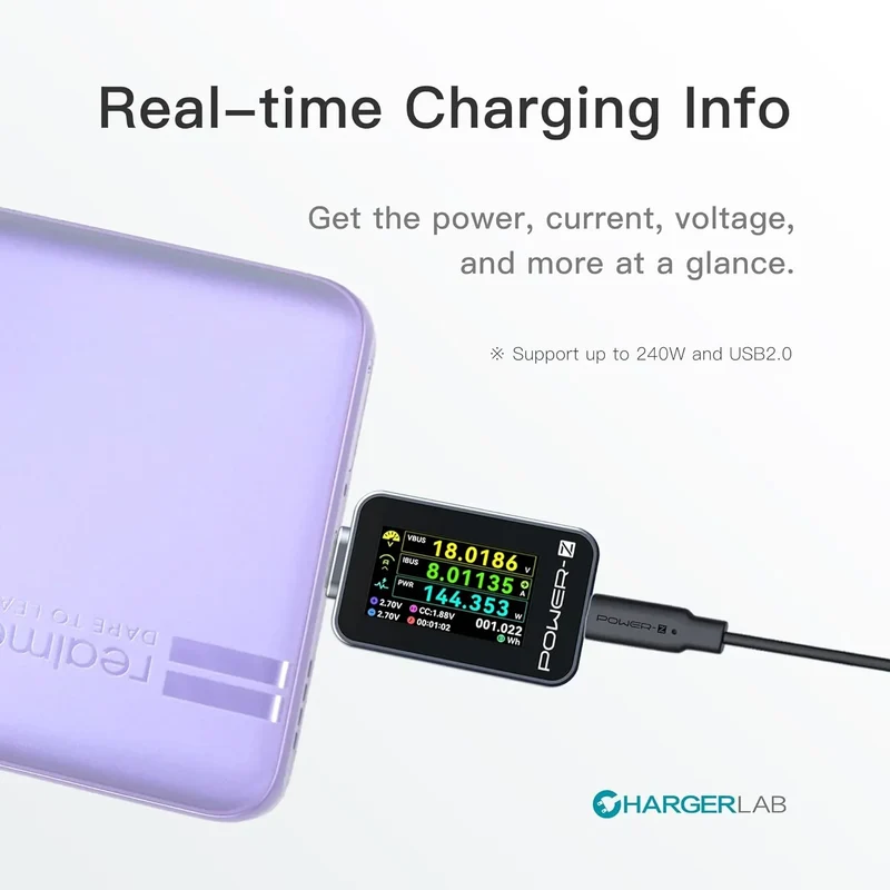 Testeur USB-C Power-Z AK001 / C240, wattmètre de charge PD Type-C