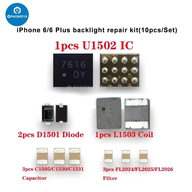 Kit de réparation de filtre de condensateur de diode de puce de rétroéclairage d'iPhone