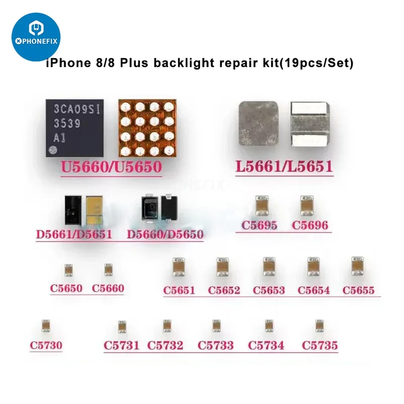 Kit de réparation de filtre de condensateur de diode de puce de rétroéclairage d'iPhone