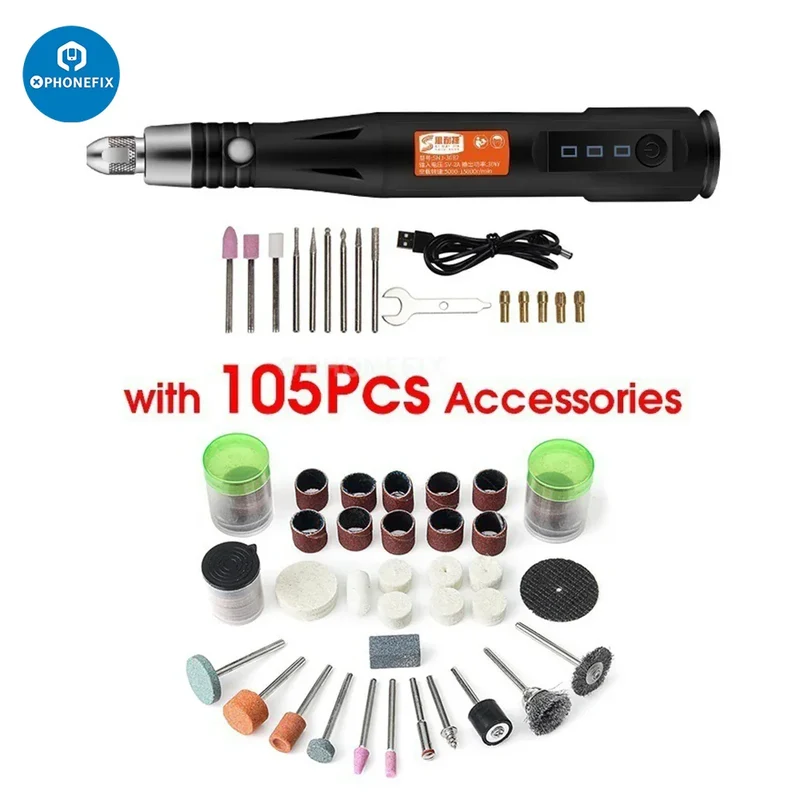 Kit d'outils de sculpture rotatifs pour micro-gravure électrique à faire soi-même
