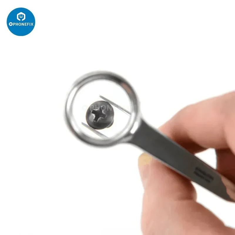 Pince à épiler portable avec loupe 10X