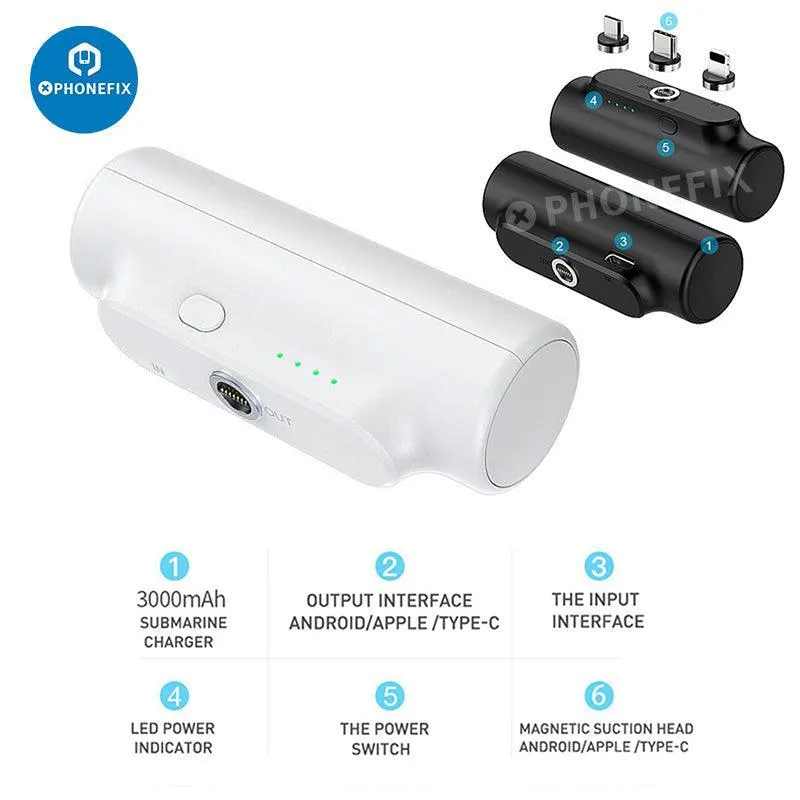 Chargeur de batterie externe 3 en 1 pour téléphone portable