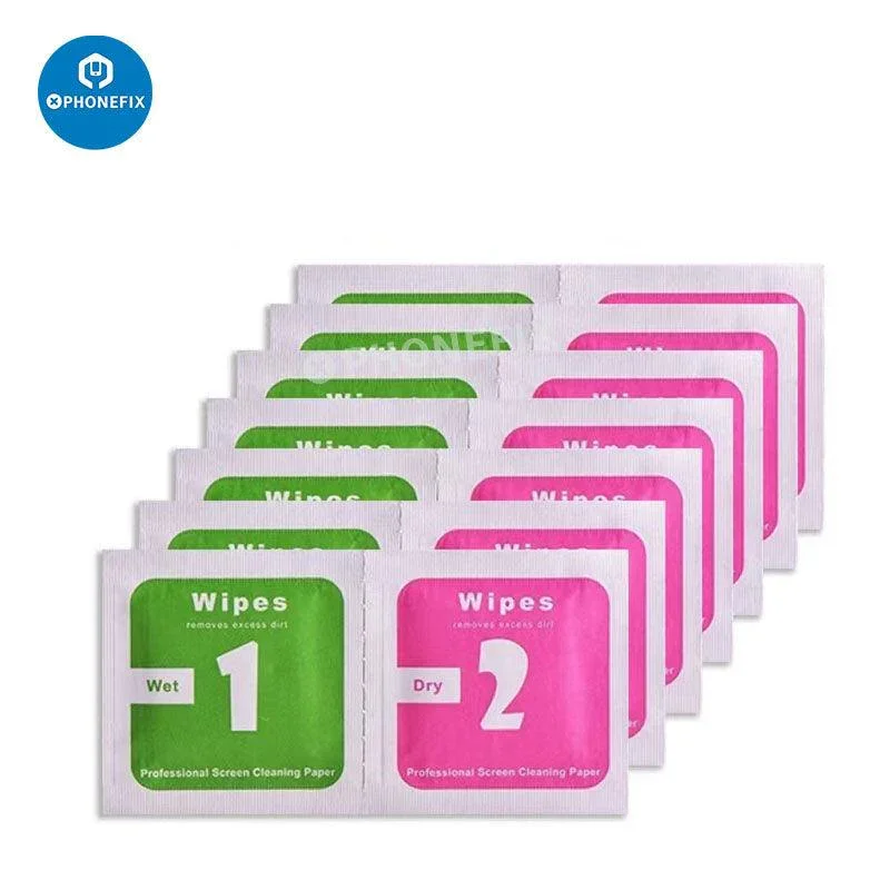 Papier de nettoyage 2 en 1 pour écran de téléphone, tablette, ordinateur portable, lingette humide et sèche