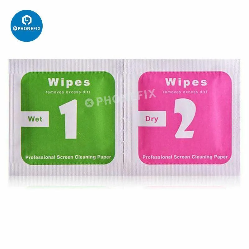 Papier de nettoyage 2 en 1 pour écran de téléphone, tablette, ordinateur portable, lingette humide et sèche