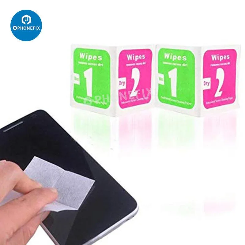 Papier de nettoyage 2 en 1 pour écran de téléphone, tablette, ordinateur portable, lingette humide et sèche