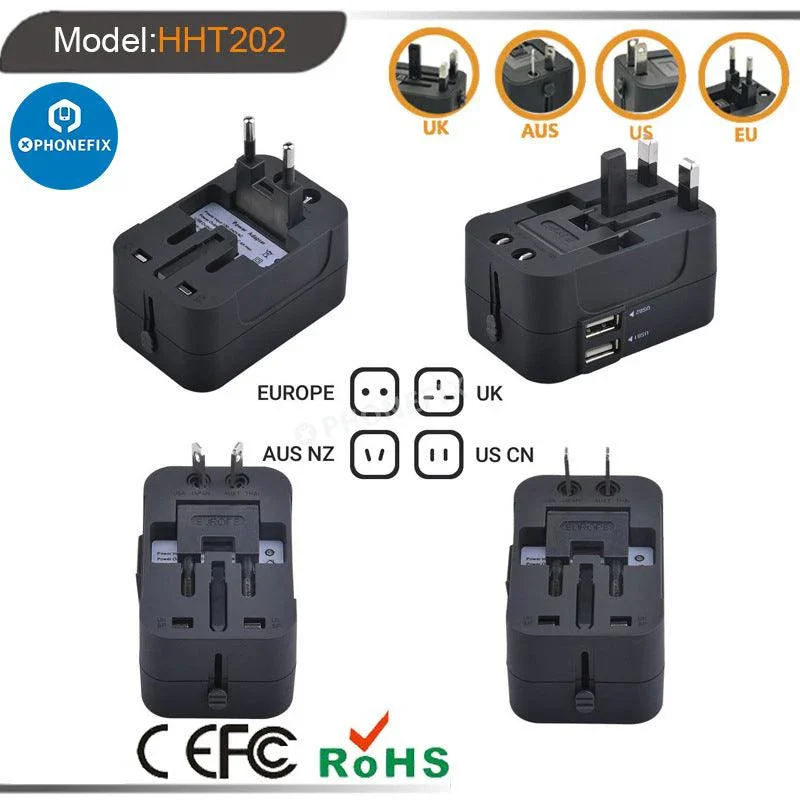Adaptateur de voyage universel double USB pour téléphone portable