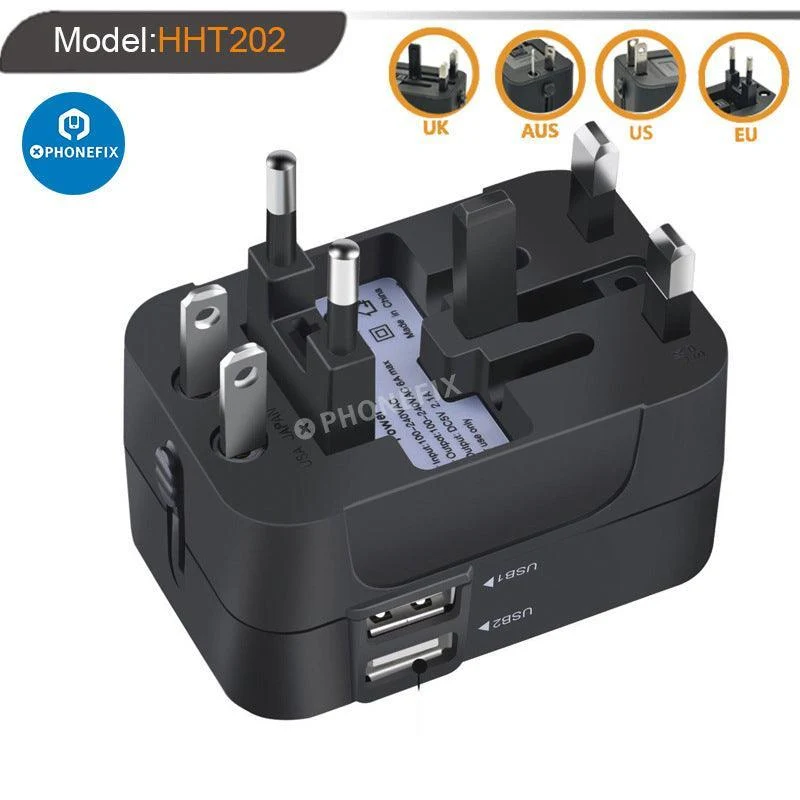 Adaptateur de voyage universel double USB pour téléphone portable