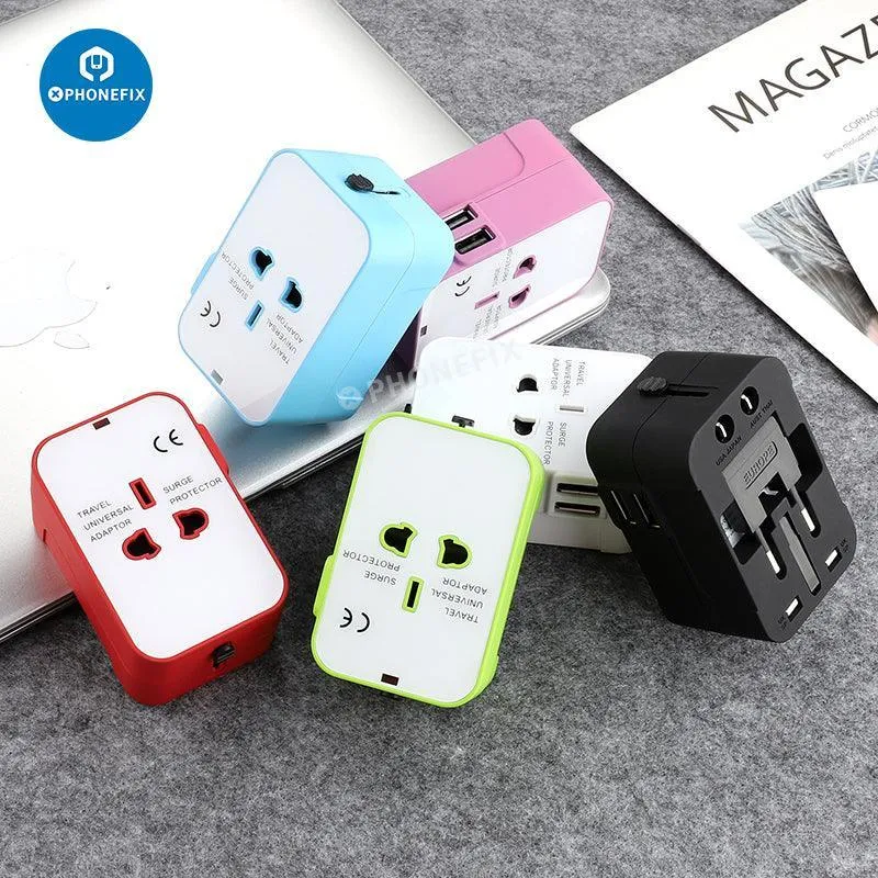 Adaptateur de voyage universel double USB pour téléphone portable
