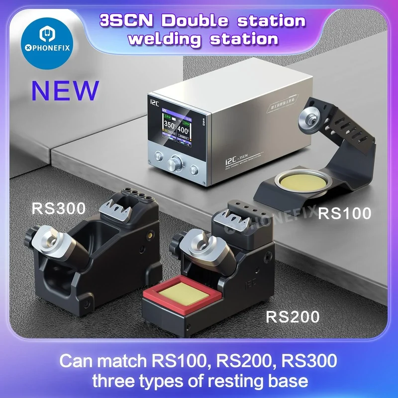 Station de soudage double i2C 3SCN avec poignées C210 C115 et outil de réparation de circuits imprimés