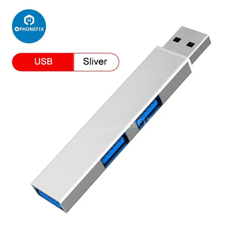 Hub USB 2 3/4/1 en 3.0 pour téléphone et PC, extension de port pour transfert de données rapide