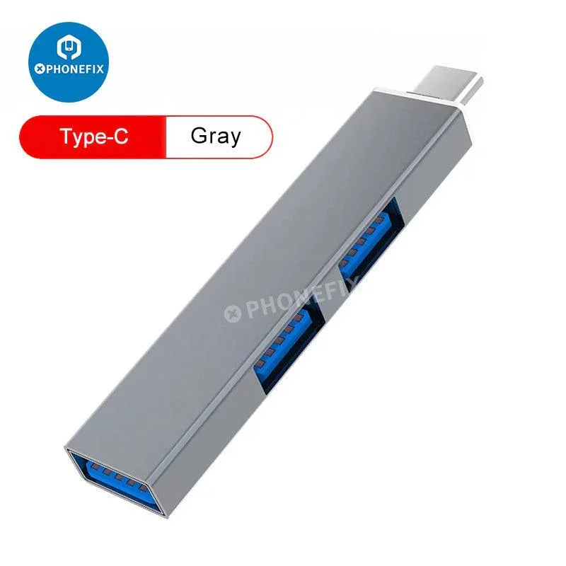Hub USB 2 3/4/1 en 3.0 pour téléphone et PC, extension de port pour transfert de données rapide