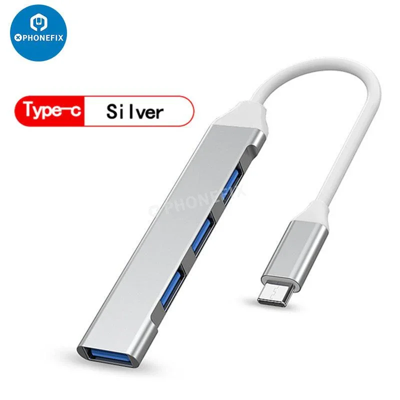 Hub USB 2 3/4/1 en 3.0 pour téléphone et PC, extension de port pour transfert de données rapide