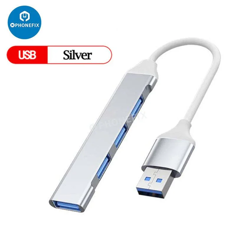 Hub USB 2 3/4/1 en 3.0 pour téléphone et PC, extension de port pour transfert de données rapide