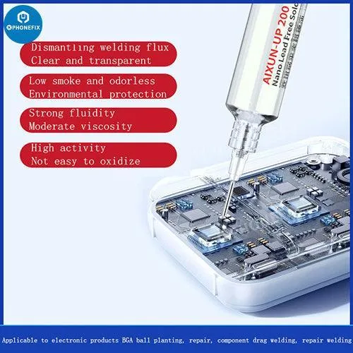 Pâte à souder nano sans plomb UP200 pour téléphone BGA, flux de soudure pour reballage