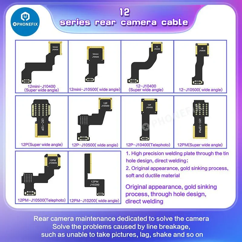 Câble téléobjectif grand angle i2C pour caméra arrière pour iPhone X-12 Pro Max