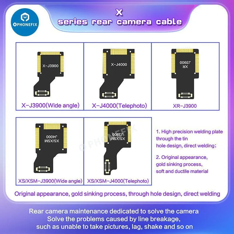 Câble téléobjectif grand angle i2C pour caméra arrière pour iPhone X-12 Pro Max