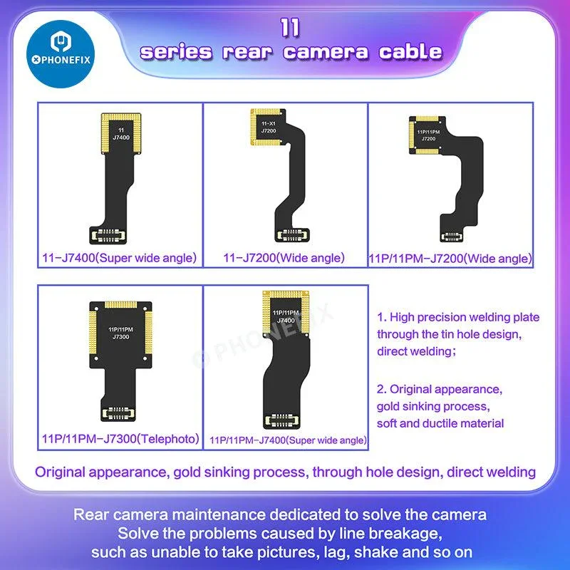 Câble téléobjectif grand angle i2C pour caméra arrière pour iPhone X-12 Pro Max