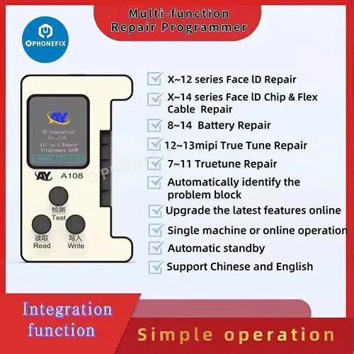 Programmateur de réparation multifonction A108 BOX pour iPhone 8-16 Pro Max