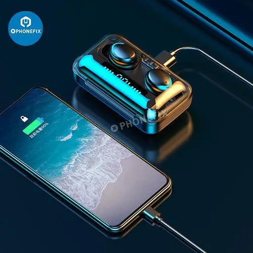 Écouteurs sans fil Bluetooth F9-5C à réduction de bruit avec LED