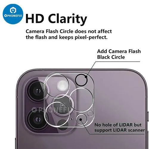 Protection d'objectif de caméra arrière en verre trempé pour iPhone 13-14 Pro Max