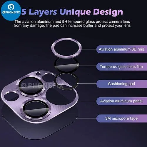 Protection d'objectif de caméra arrière en verre trempé pour iPhone 13-14 Pro Max