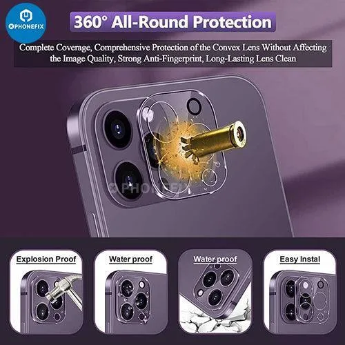 Protection d'objectif de caméra arrière en verre trempé pour iPhone 13-14 Pro Max