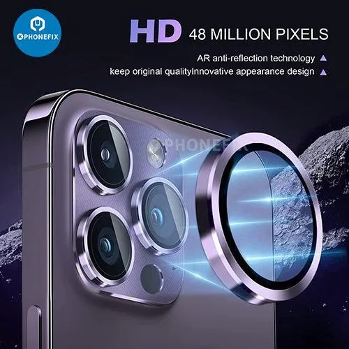 Protection d'objectif de caméra arrière en verre trempé pour iPhone 13-14 Pro Max